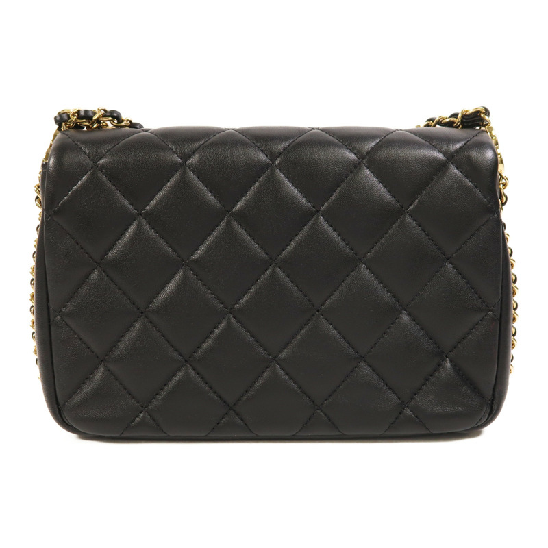 CHANEL 羊皮皮革Shoulder Bag金扣鏈帶肩背袋-1