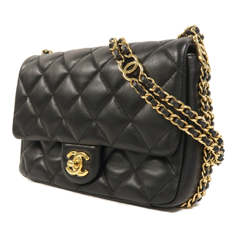 CHANEL 羊皮皮革Shoulder Bag金扣鏈帶肩背袋-2