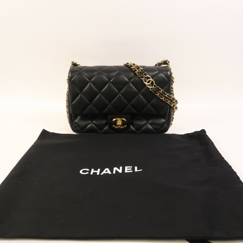 CHANEL 羊皮皮革Shoulder Bag金扣鏈帶肩背袋-8