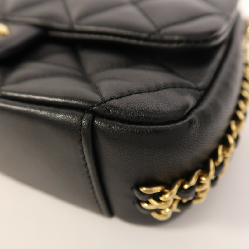 CHANEL 羊皮皮革Shoulder Bag金扣鏈帶肩背袋-10