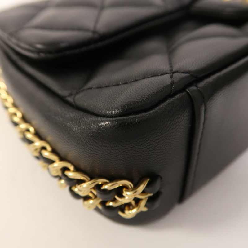 CHANEL 羊皮皮革Shoulder Bag金扣鏈帶肩背袋-11