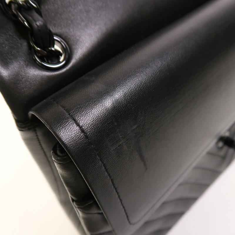 CHANEL 羊皮皮革Classic Jumbo鏈帶肩背袋-18