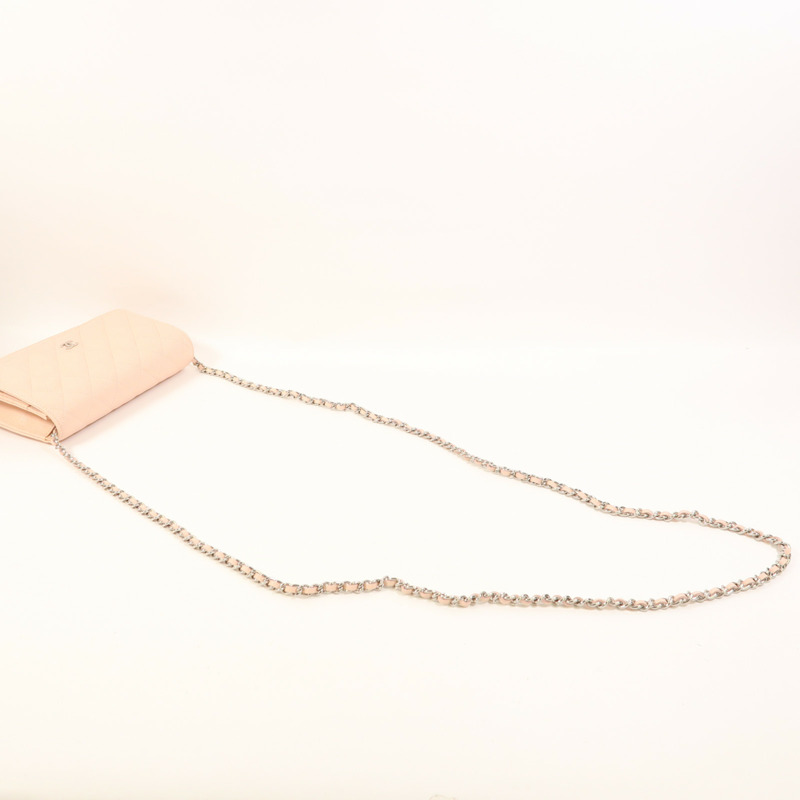 CHANEL 牛皮皮革WOC Wallet On Chain銀扣鏈帶肩背袋-8