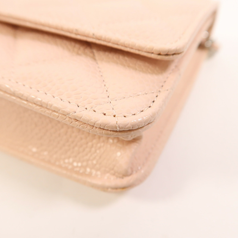 CHANEL 牛皮皮革WOC Wallet On Chain銀扣鏈帶肩背袋-11