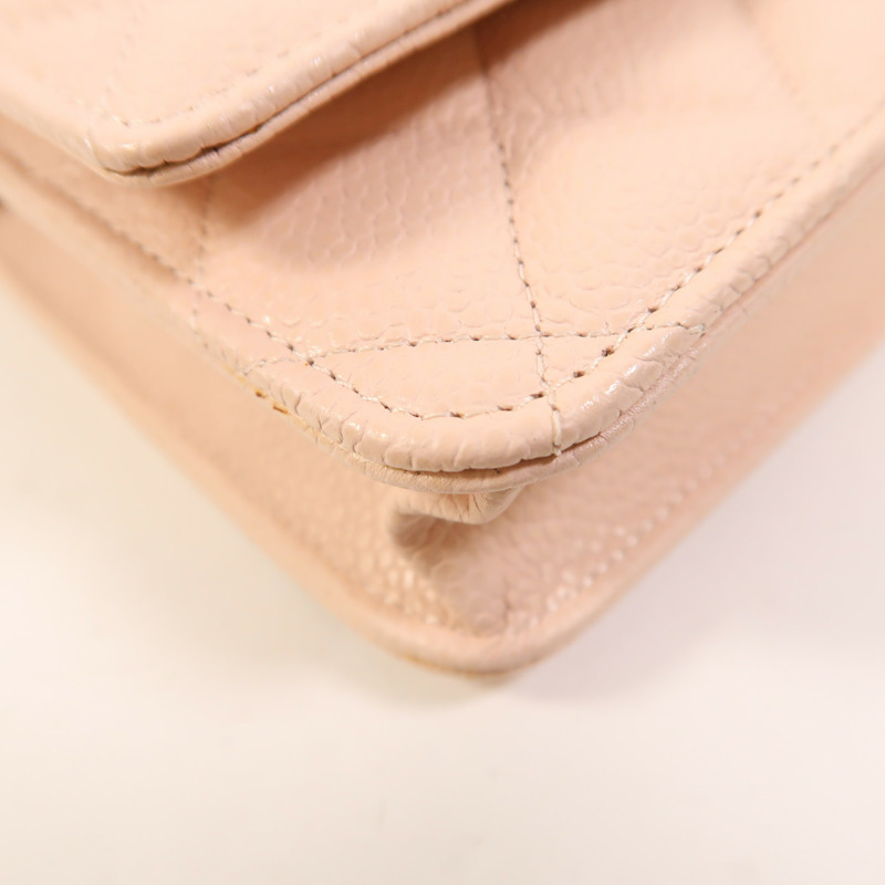 CHANEL 牛皮皮革WOC Wallet On Chain銀扣鏈帶肩背袋-12
