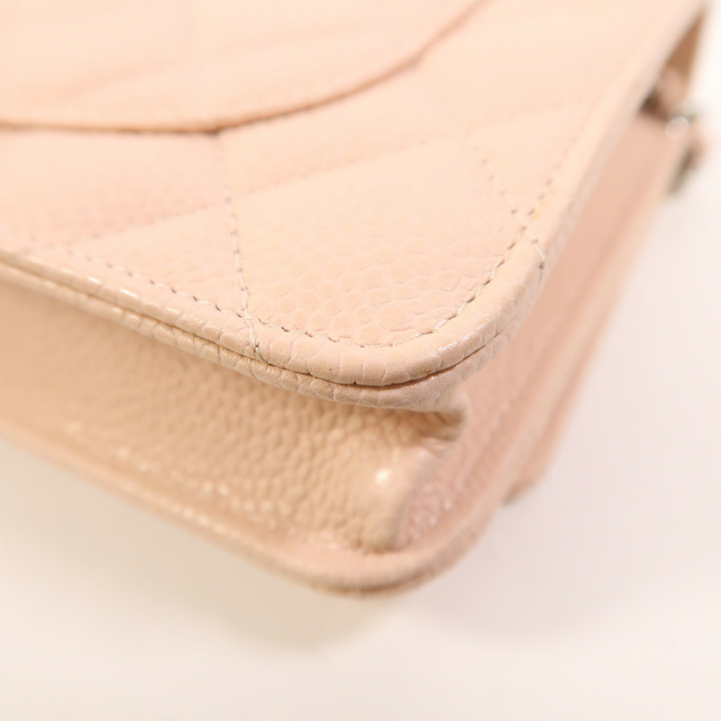 CHANEL 牛皮皮革WOC Wallet On Chain銀扣鏈帶肩背袋-13