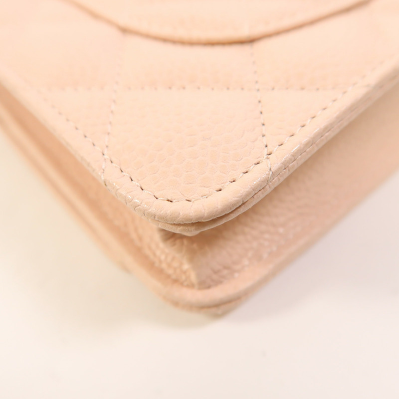 CHANEL 牛皮皮革WOC Wallet On Chain銀扣鏈帶肩背袋-14