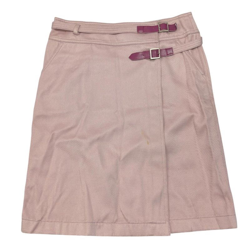 CHANEL 香奈兒 P15 粉色一字裙 純棉 粉紅色 皮帶 40碼-0