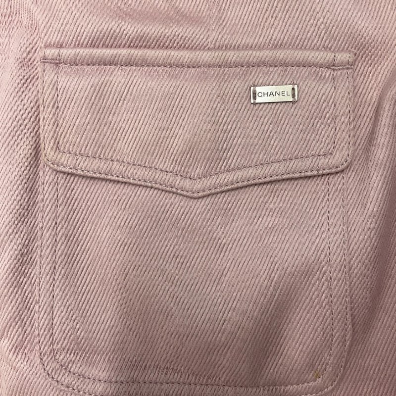 CHANEL 香奈兒 P15 粉色一字裙 純棉 粉紅色 皮帶 40碼-4