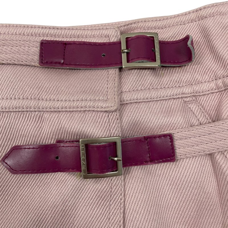 CHANEL 香奈兒 P15 粉色一字裙 純棉 粉紅色 皮帶 40碼-5