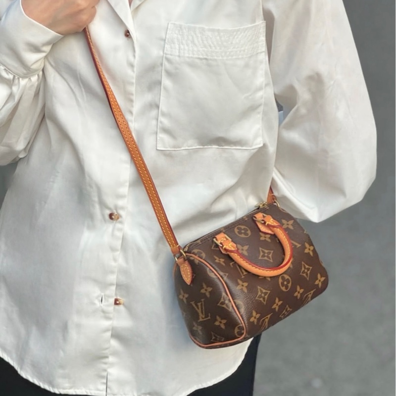 路易威登絕版波士頓包LV原花nano speedy波士頓包M61252-1