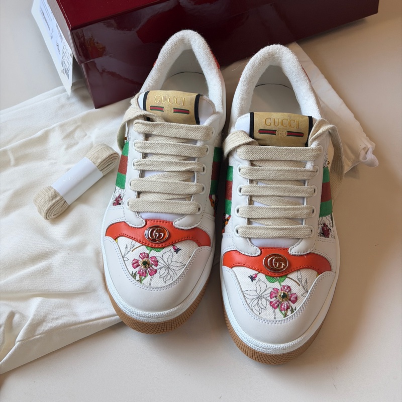 914intheair精品代購『保留中』Gucci GG 小花珠珠髒髒鞋小白鞋低筒運動鞋-5