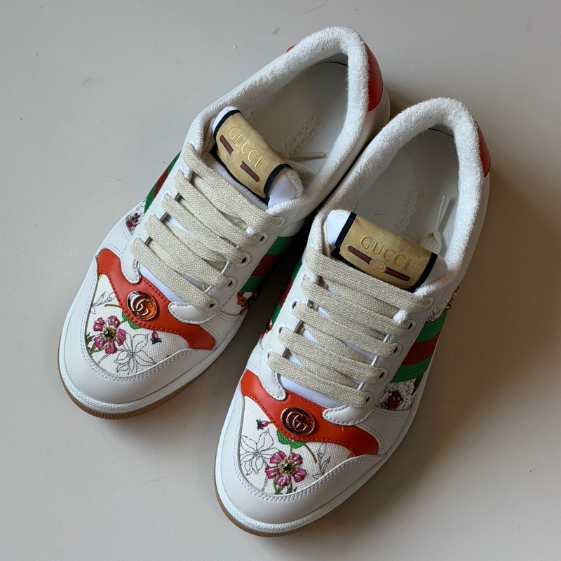 914intheair精品代購『保留中』Gucci GG 小花珠珠髒髒鞋小白鞋低筒運動鞋-6