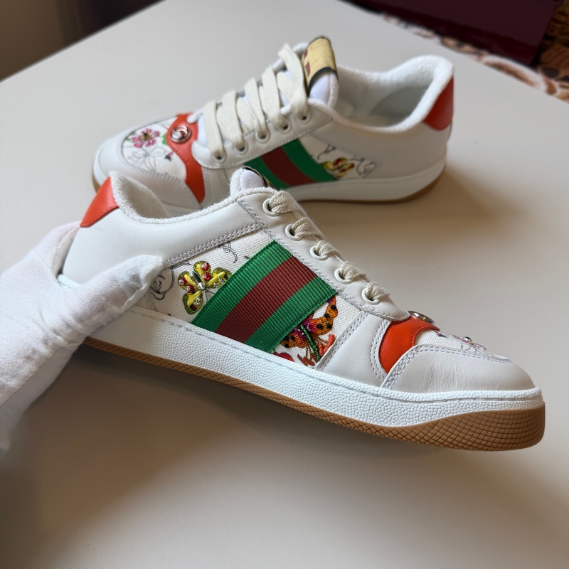 914intheair精品代購『保留中』Gucci GG 小花珠珠髒髒鞋小白鞋低筒運動鞋-15