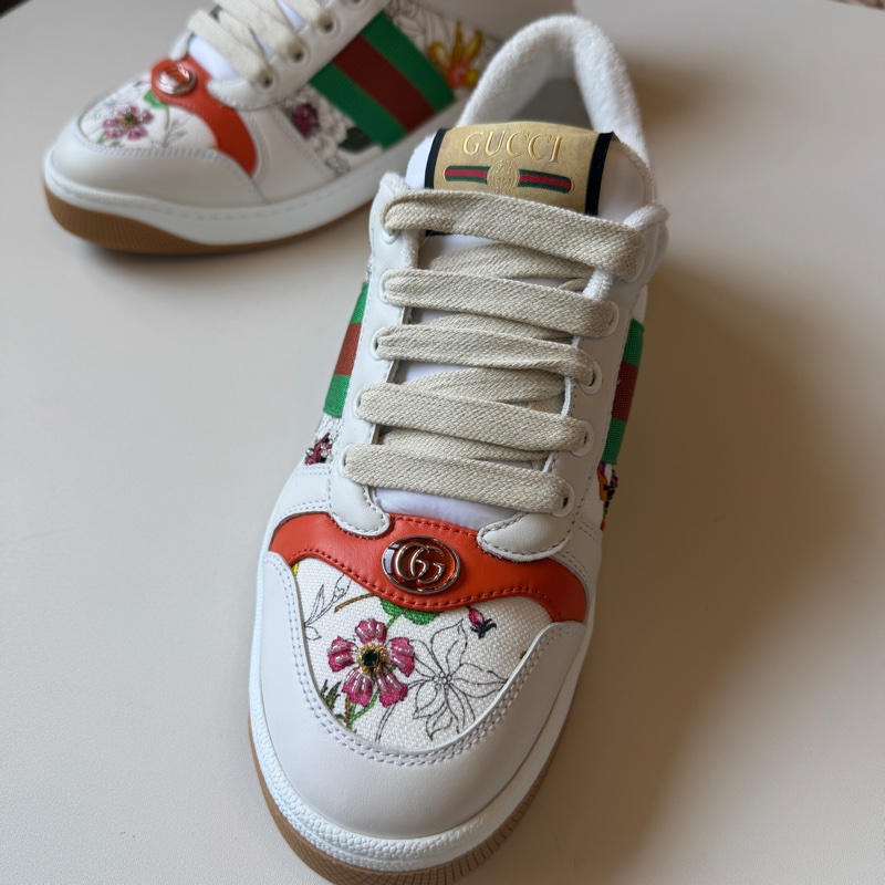 914intheair精品代購『保留中』Gucci GG 小花珠珠髒髒鞋小白鞋低筒運動鞋-16