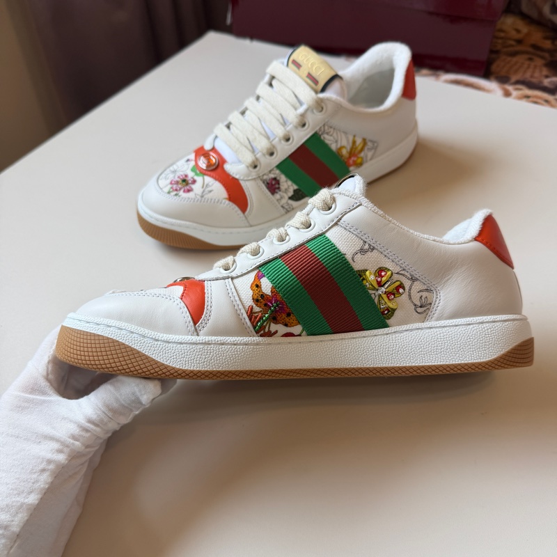 914intheair精品代購『保留中』Gucci GG 小花珠珠髒髒鞋小白鞋低筒運動鞋-17