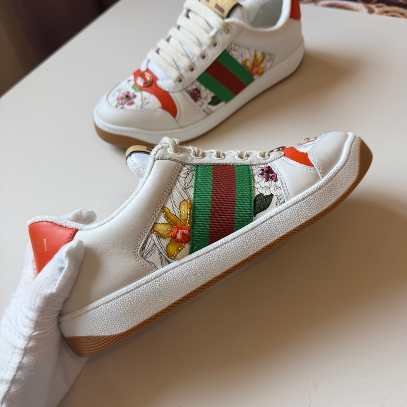 914intheair精品代購『保留中』Gucci GG 小花珠珠髒髒鞋小白鞋低筒運動鞋-19