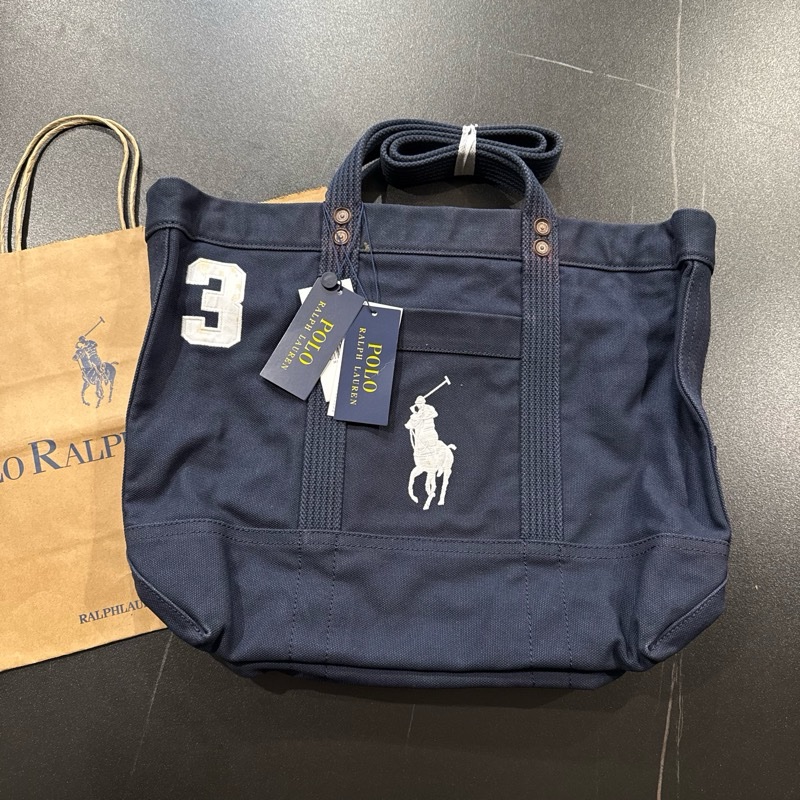 POLO中性托特包藍色全新-6