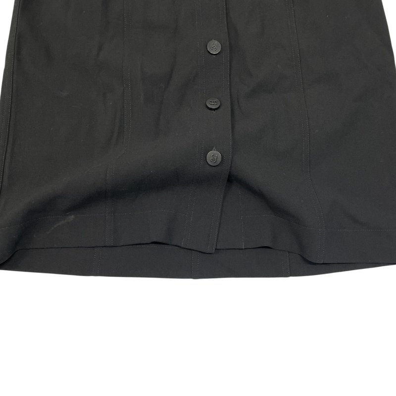 CHANEL  香奈兒 P10 A字鈕扣短裙 黑色 40碼-3