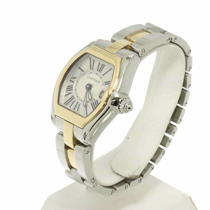 卡地亞 Roadster SM 雙色腕錶 W62026Y4 女士款，附日期顯示，銀色錶殼，18K 白金石英機芯-2