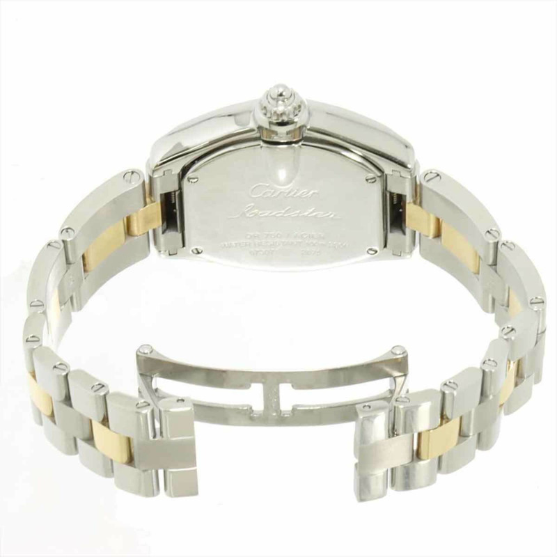 卡地亞 Roadster SM 雙色腕錶 W62026Y4 女士款，附日期顯示，銀色錶殼，18K 白金石英機芯-4