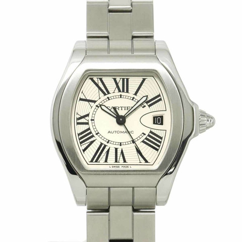 卡地亞 Roadster LM W6206017 男士腕錶，附日期顯示，銀色，自動上鍊