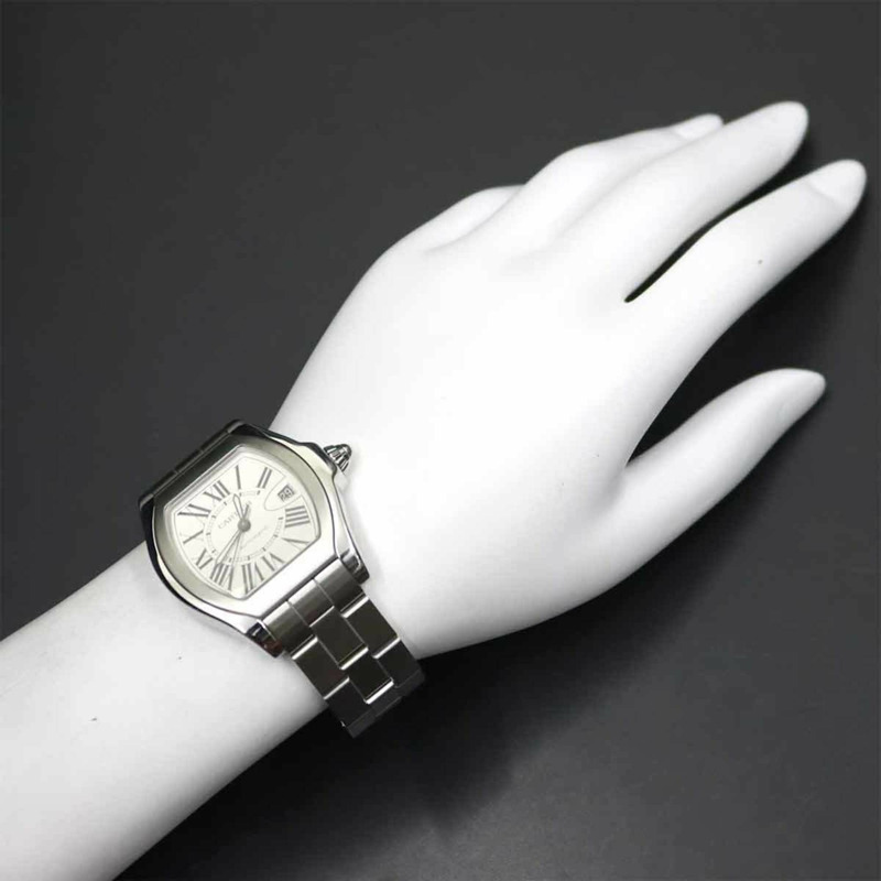 卡地亞 Roadster LM W6206017 男士腕錶，附日期顯示，銀色，自動上鍊-2