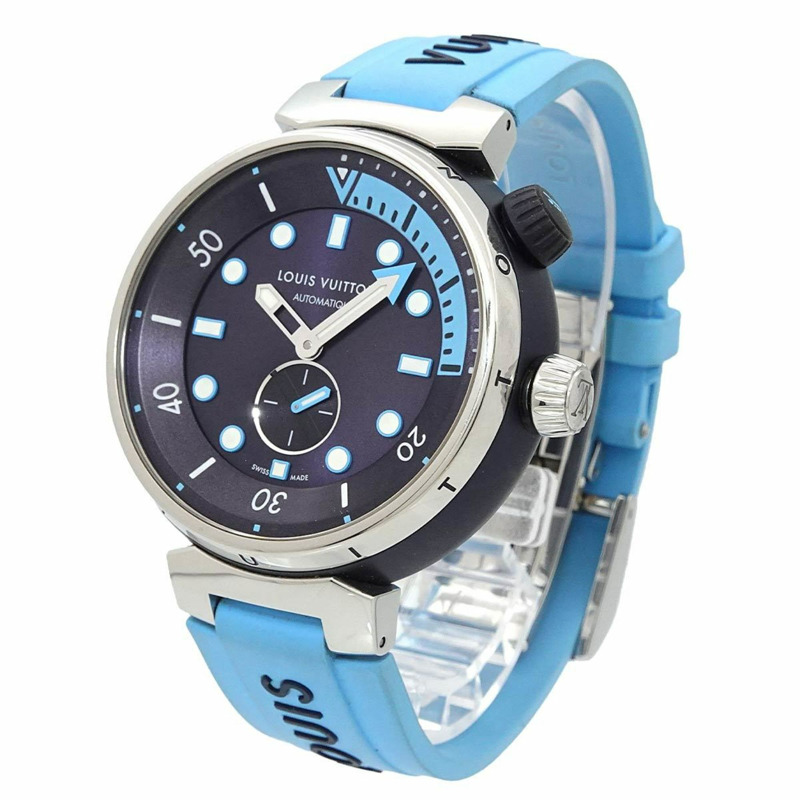 路易威登 Tambour Street Diver Skyline Blue QA121 男士腕錶，海軍藍，自動上鍊-2