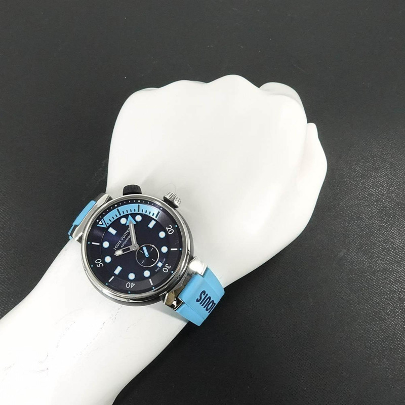 路易威登 Tambour Street Diver Skyline Blue QA121 男士腕錶，海軍藍，自動上鍊-3