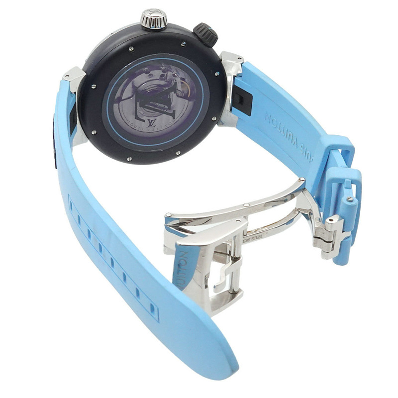 路易威登 Tambour Street Diver Skyline Blue QA121 男士腕錶，海軍藍，自動上鍊-4