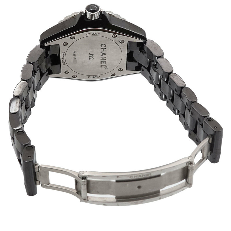 香奈兒 J12 33毫米 H2122 女士腕錶，鑲嵌12顆鑽石，日期顯示，黑色陶瓷錶殼，中央鑲嵌鑽石石英機芯-3