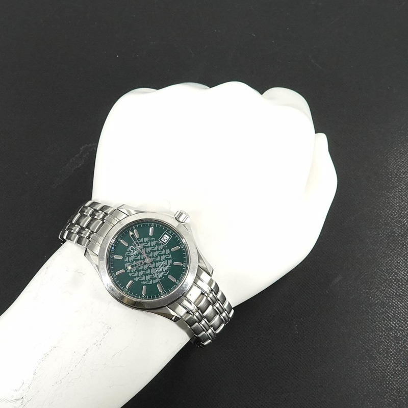 歐米茄海馬系列120米傑克梅奧爾1998限量版男士腕錶，全球限量4500枚，型號2506 70，日期顯示，綠色錶盤，自動上鍊-2