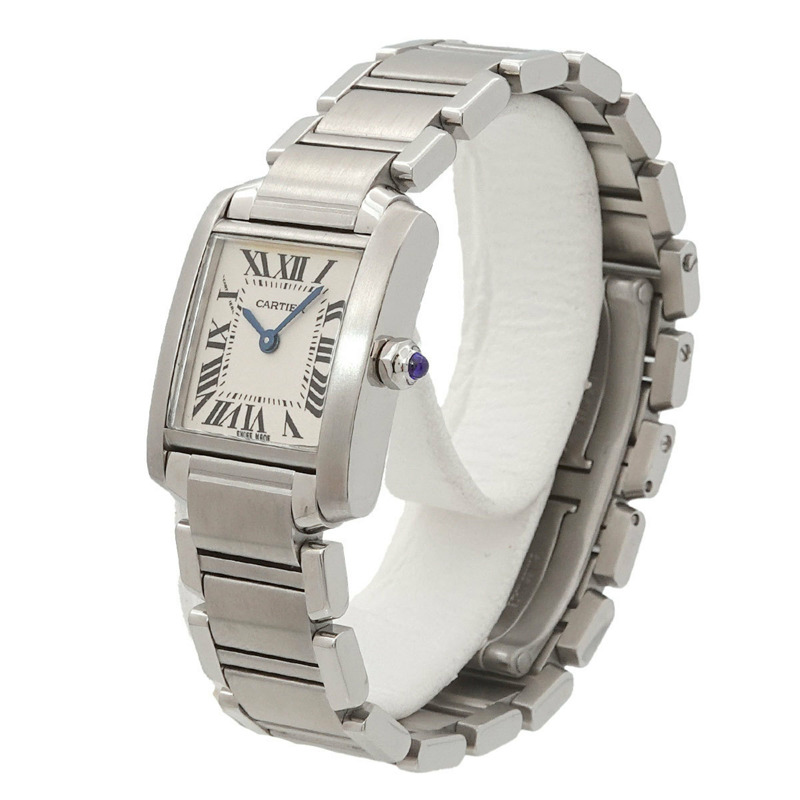 卡地亞 Tank Française SM W51008Q3 女士象牙石英腕錶-1