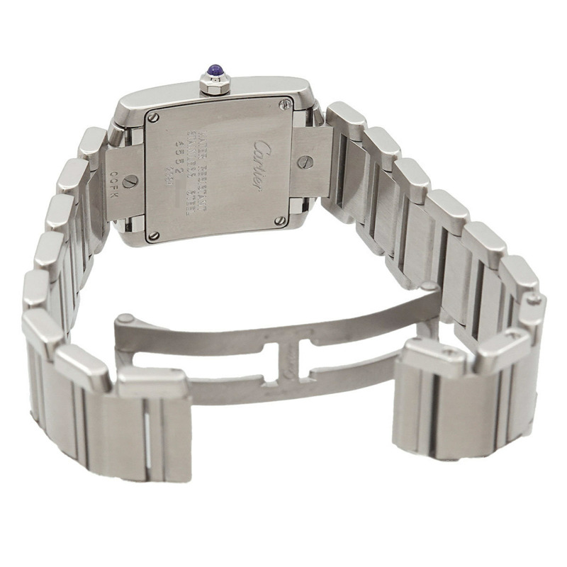 卡地亞 Tank Française SM W51008Q3 女士象牙石英腕錶-3