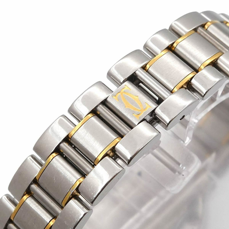 卡地亞 Must 21 Vantianne 雙色腕錶 W10073R6 女士銀色石英錶-5