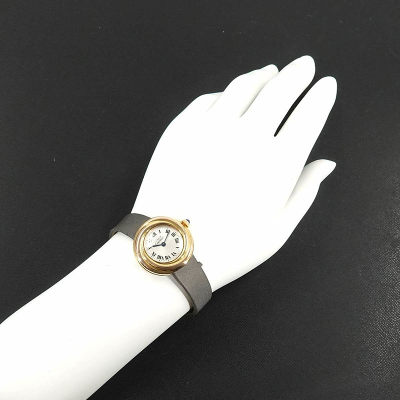 卡地亞 Must Trinity Vermeil W1015045 女士銀色 SV925 石英腕錶-2