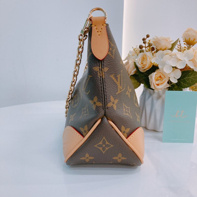MS0552 Louis Vuitton 路易威登 牛角 經典老花紋 棕色 帆布 金扣 Boulogne PM Monogram Canvas x GHW-2
