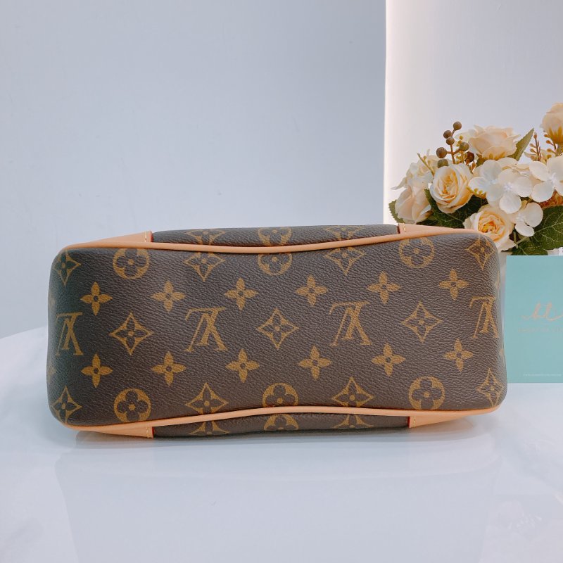 MS0552 Louis Vuitton 路易威登 牛角 經典老花紋 棕色 帆布 金扣 Boulogne PM Monogram Canvas x GHW-4