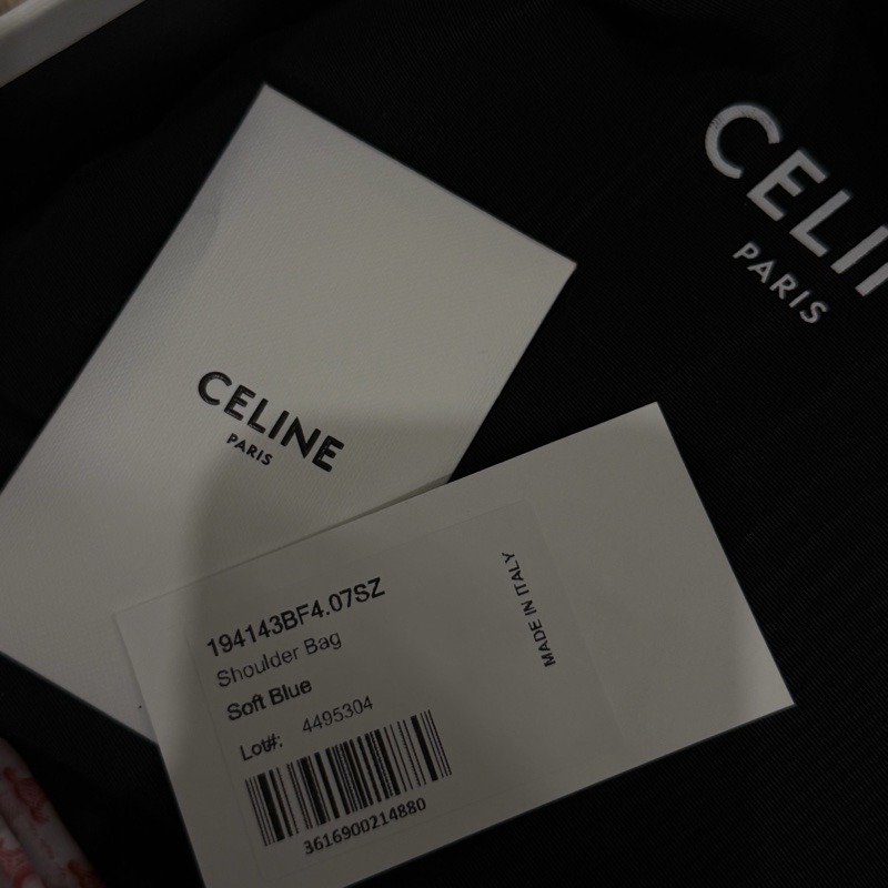 CELINE Triomphe 經典凱旋門鏈包｜淡藍皮革×金釦｜收藏級-13