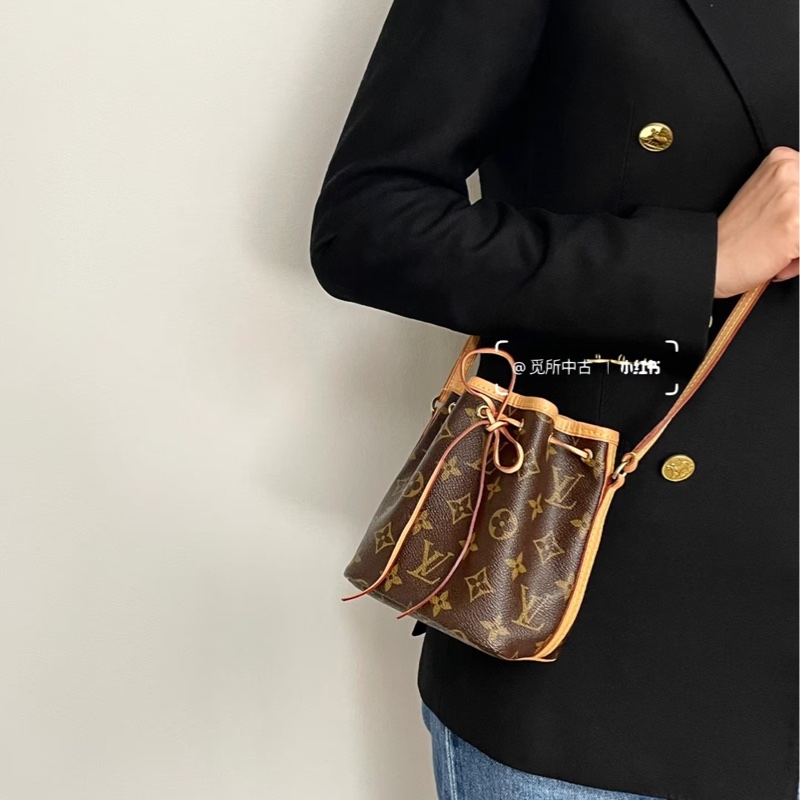 路易威登絕版水桶包LV原花nano noe抽繩束口小水桶包M41346-1