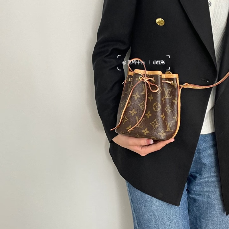 路易威登絕版水桶包LV原花nano noe抽繩束口小水桶包M41346-2