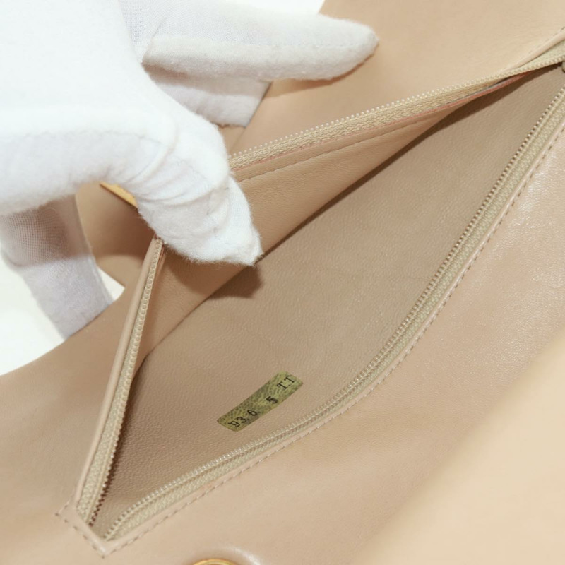 【日本直送】香奈兒 (CHANEL) 絎縫鏈條單肩包，羊皮材質，米色，金色雙C標誌，貨號 157554SM-18