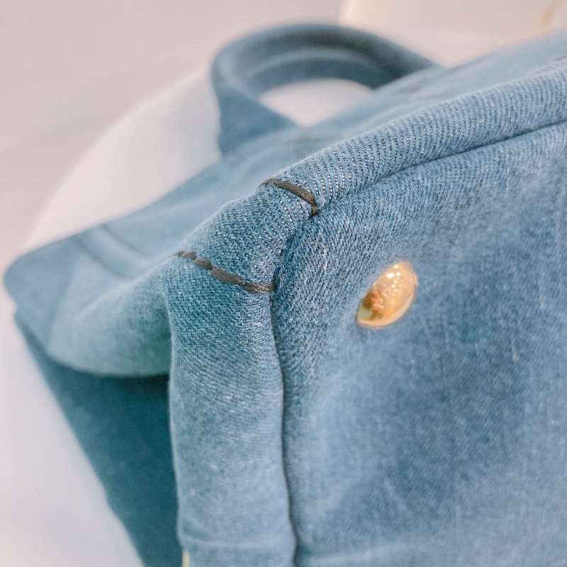MS0554 Prada 普拉達 牛仔布 手提包 藍色 1BG642 Canapa Two Way Bag Denim Canvas Blue-5