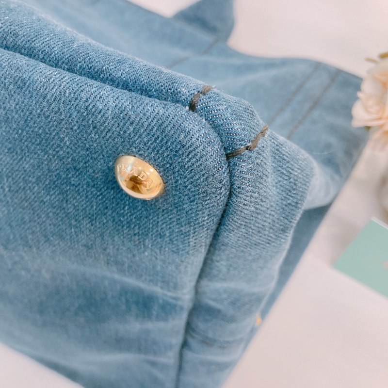 MS0554 Prada 普拉達 牛仔布 手提包 藍色 1BG642 Canapa Two Way Bag Denim Canvas Blue-8