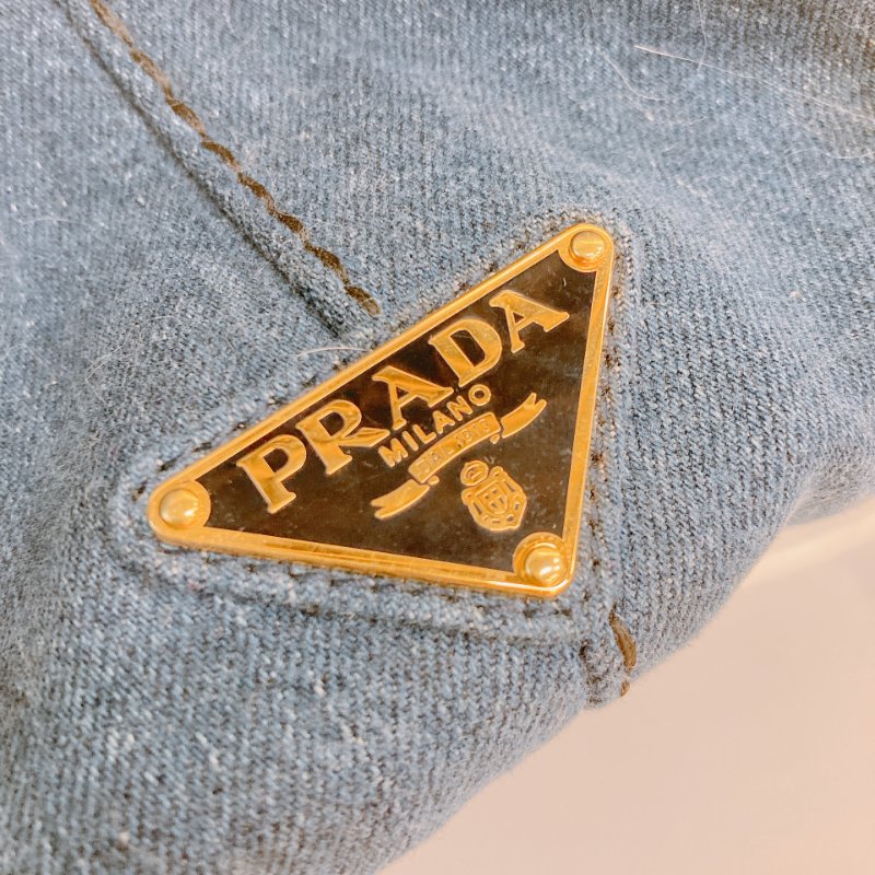 MS0554 Prada 普拉達 牛仔布 手提包 藍色 1BG642 Canapa Two Way Bag Denim Canvas Blue-9