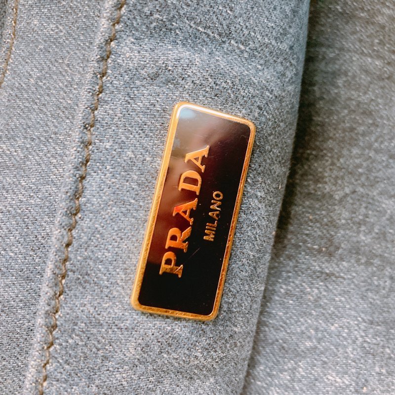 MS0554 Prada 普拉達 牛仔布 手提包 藍色 1BG642 Canapa Two Way Bag Denim Canvas Blue-14