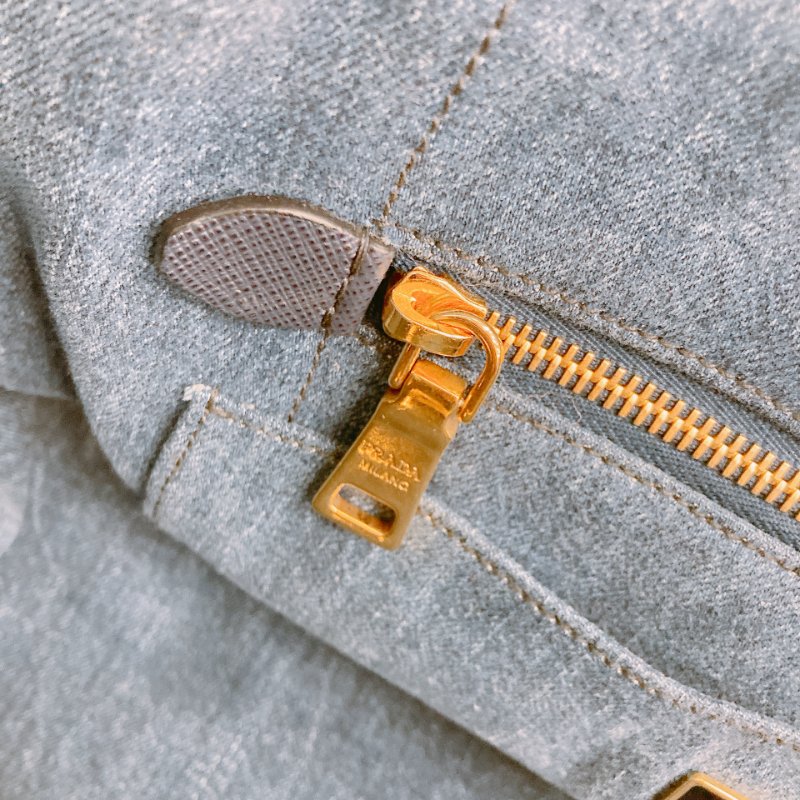 MS0554 Prada 普拉達 牛仔布 手提包 藍色 1BG642 Canapa Two Way Bag Denim Canvas Blue-15