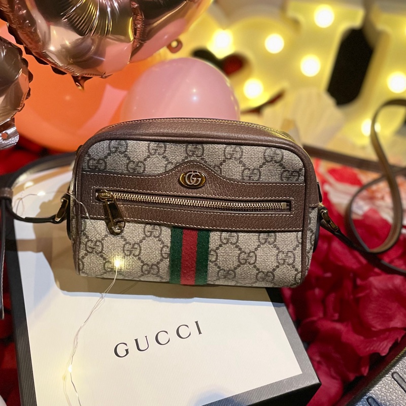 Gucci 老花mini相機包 斜背包 側背包-0