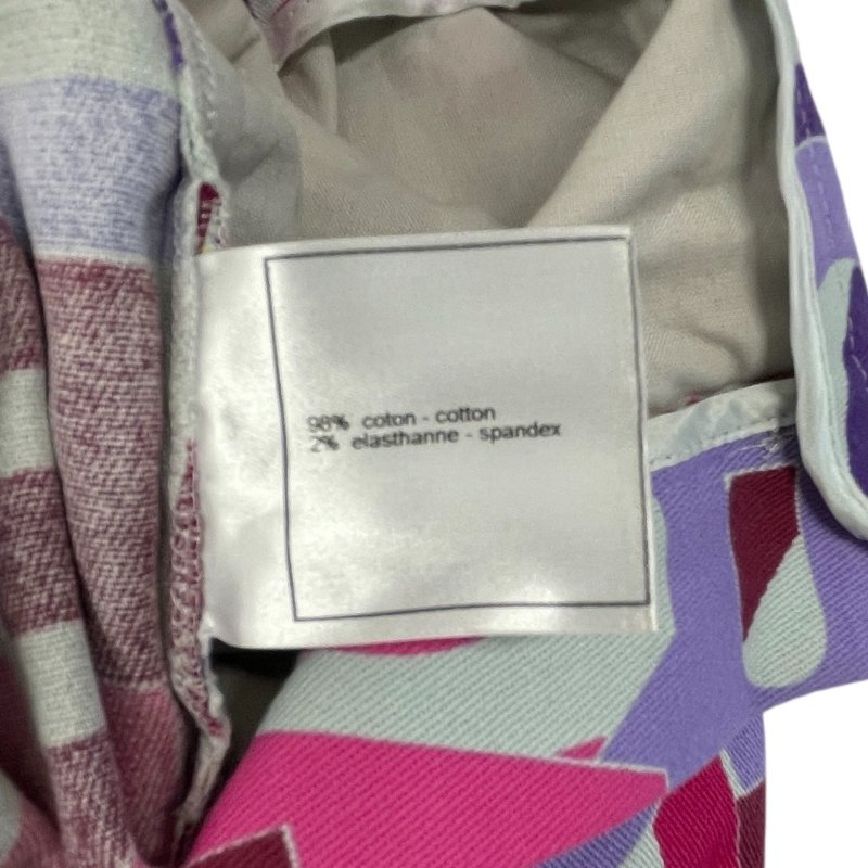 CHANEL 香奈兒 P16 滿版LOGO特殊造型長褲 綿質混紡 彩色 40碼-6