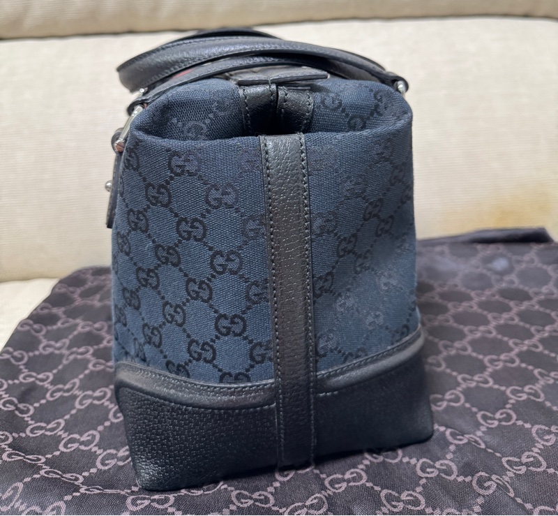 GUCCI 專櫃正品 146002 黑 OPHDIA 綠紅綠 經典 帆布 醫生包 絕版限量款 手提包 方包-10